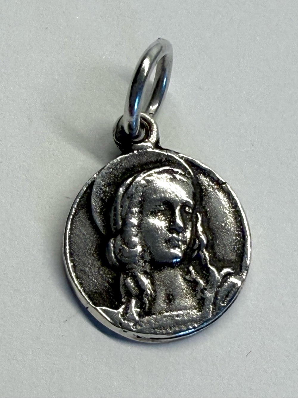 Heidi J Hale Sterling Silver Reversible St. Michael & St. Anne Charm